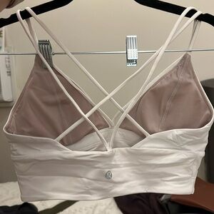 White strappy back sports bra